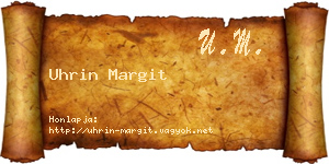 Uhrin Margit névjegykártya